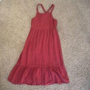Old Navy Girls Cross Back Spaghetti Strap Panel Tiered Ruffle Bottom Dress 8